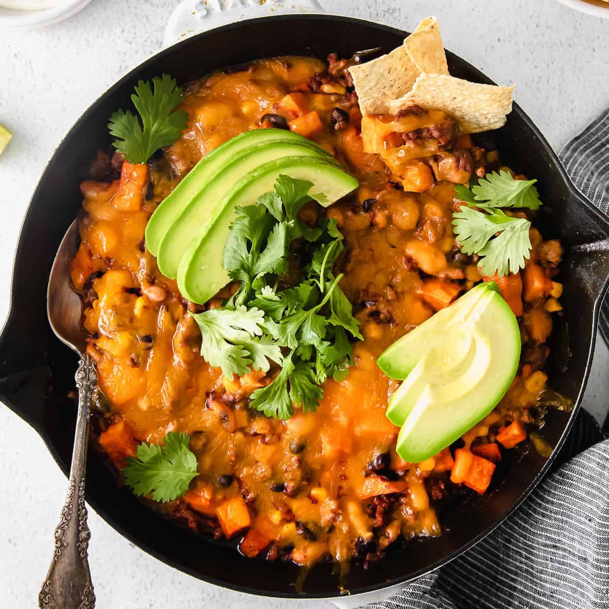 Easy One-Pot Turkey Sweet Potato Enchilada Skillet for Weeknights